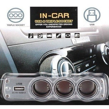 3u1 Utičnica za Auto-upaljač i 1xUSB Port