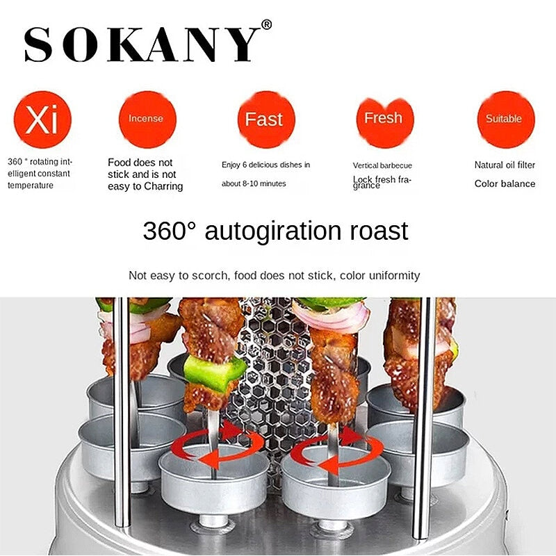 Električna pećnica Sokany 6111 za roštilj bez dima