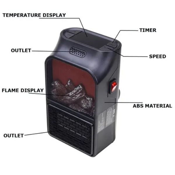 Flame Heater - Ručna grejalica sa efektom plamena sa daljinskim 1000W
