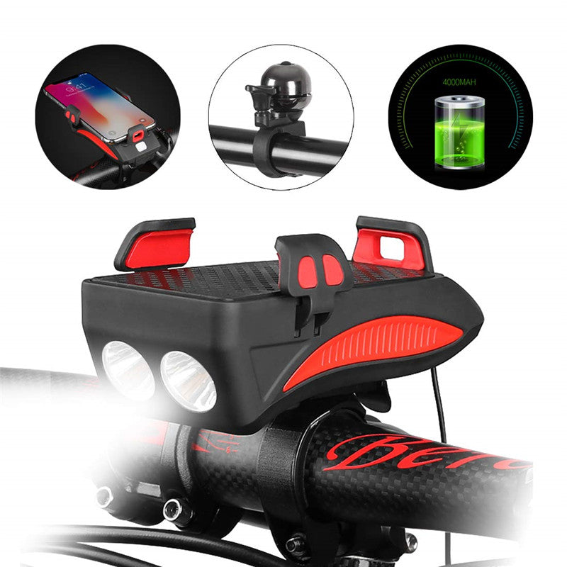 Lampa za bicikl + držač za mobilni + sirena