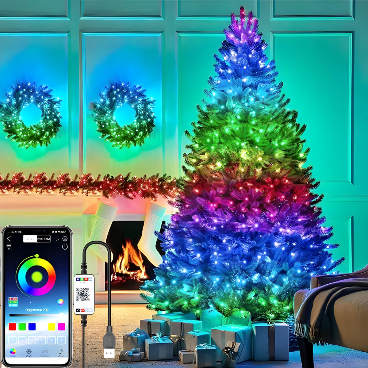 Pametne LED Bluetooth Sijalice za jelku - 10m