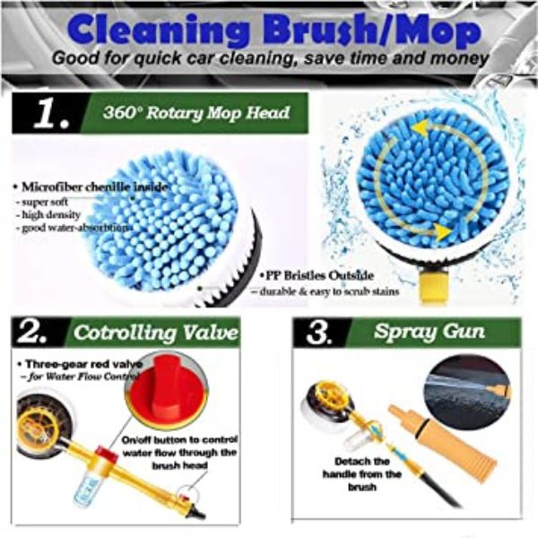 Rotirajuća četka za pranje automobila sa rezervoarom