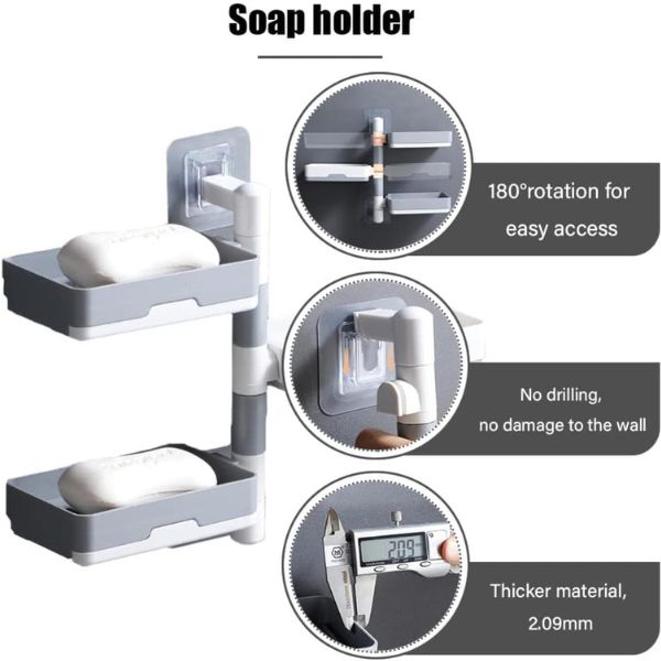 Rotirajući samolepljivi držač za sapun četkice peškir kozmetiku