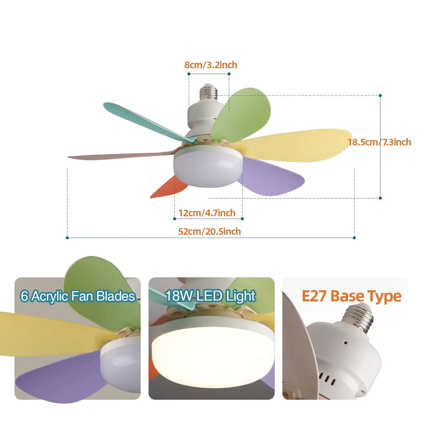 Dečiji ventilator, luster sa LED svetlom