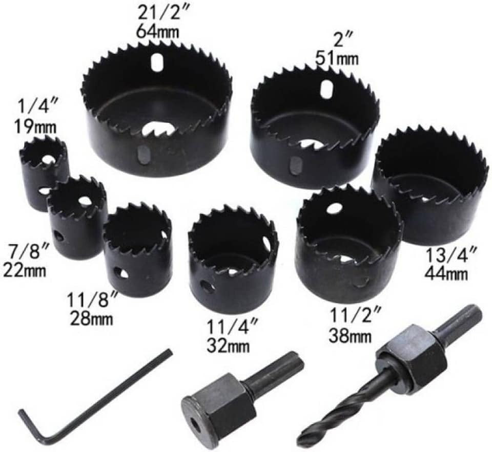 Set kruna za bušenje otvora - 11 delova