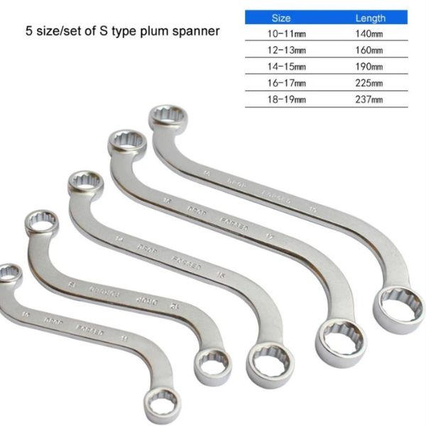 Set okastih ključeva u obliku slova S - 5komada