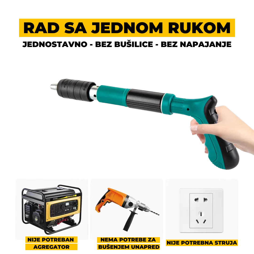 Pištolj za eksere sa dodacima