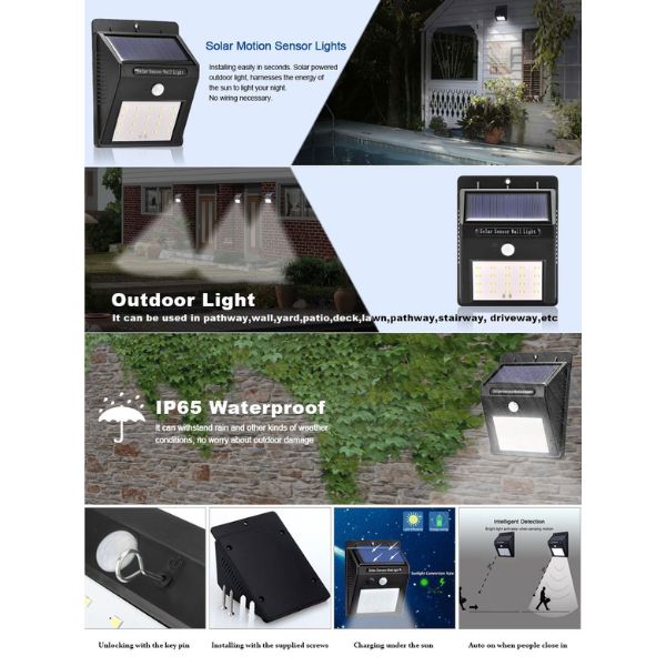 4 Solarna Led Reflektora sa 40 dioda