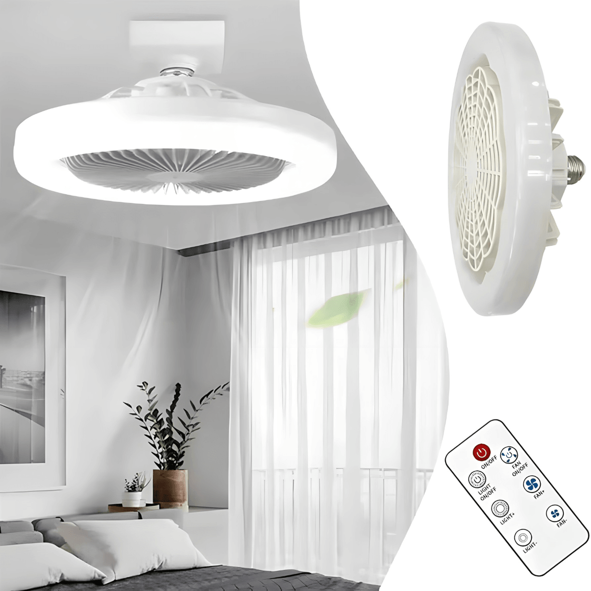 Luster ventilator, Plafonski ventilator sa lampom