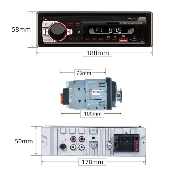 Bluetooth auto radio - MP3 plejer - LCD