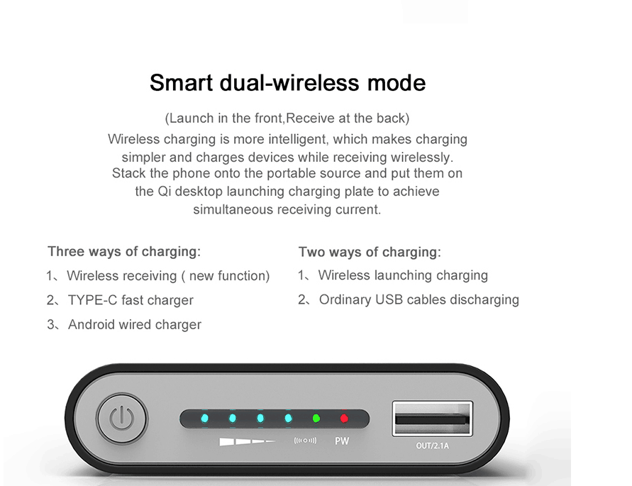 Qi Bežični Powerbank 10000mAh