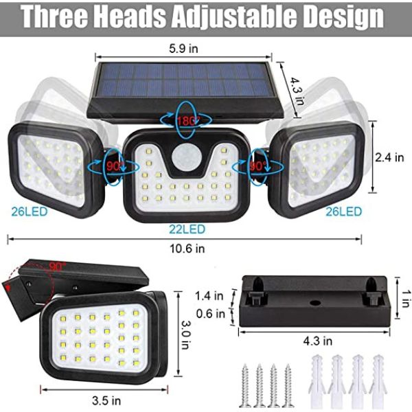 Solarni LED reflektor 15W DMD sa senzorom