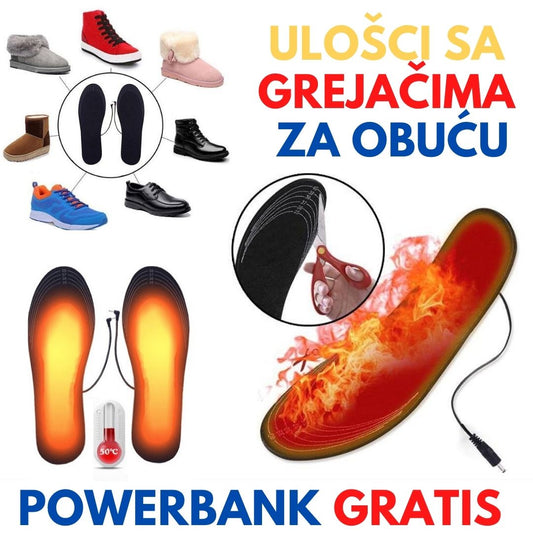 Ulošci sa grejačima za obuću + Powerbank Gratis