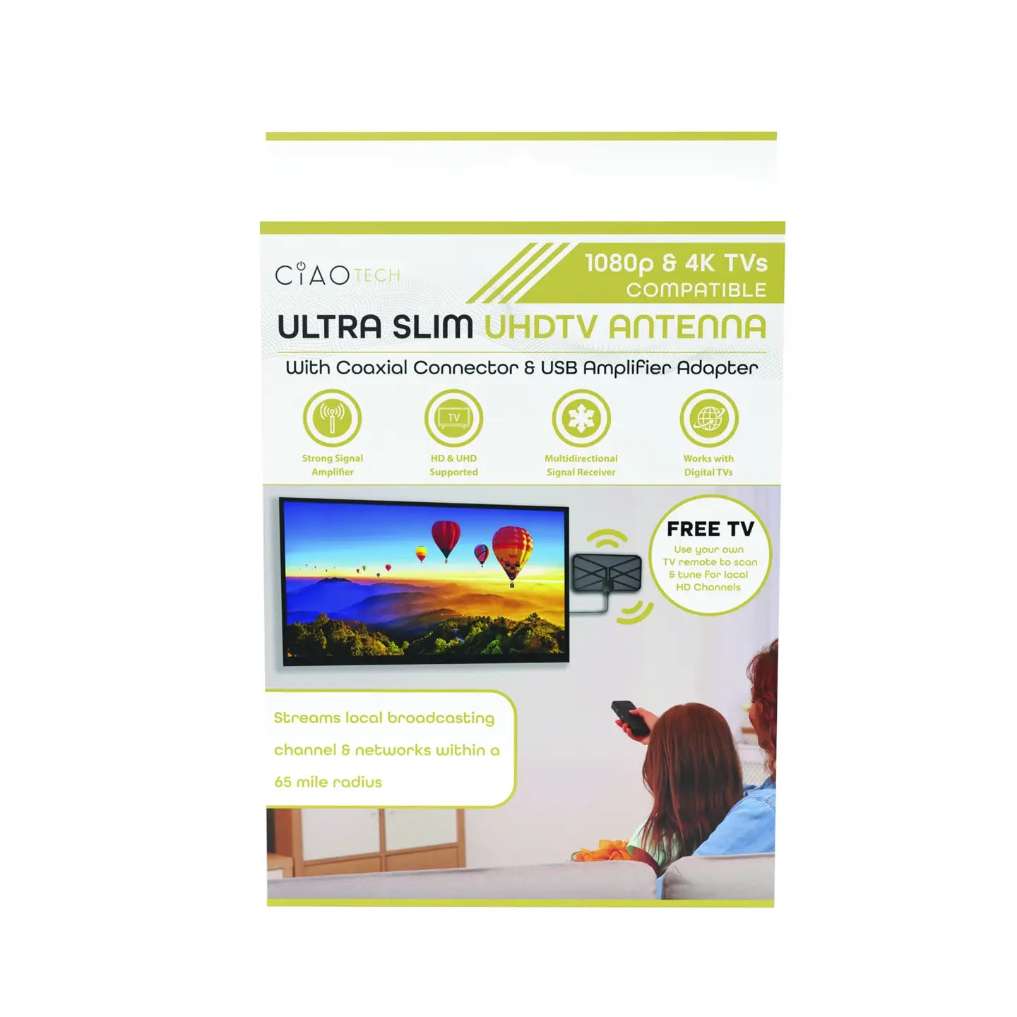 Digitalna TV antena za pametne televizore sa pojačivačem signala – podržava 4K i 1080p