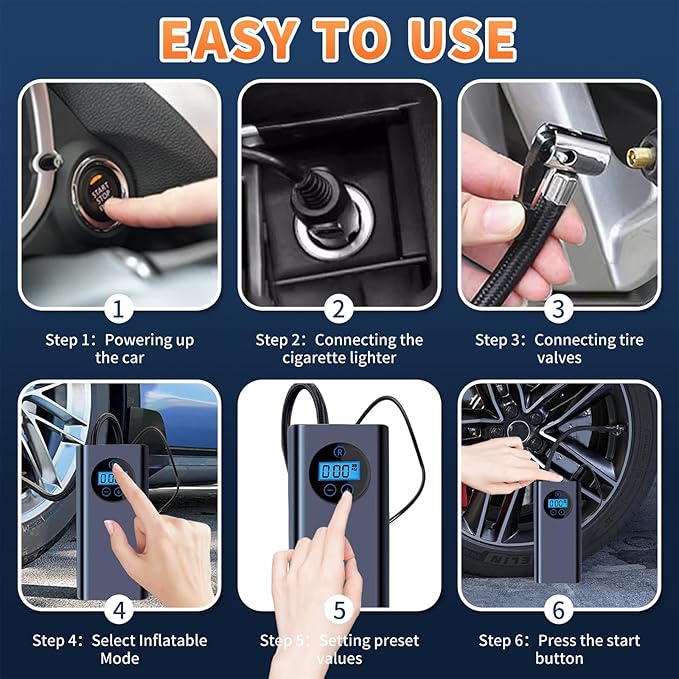 Mini aku kompresor punjivi na baterije - prenosiva pumpa za gume