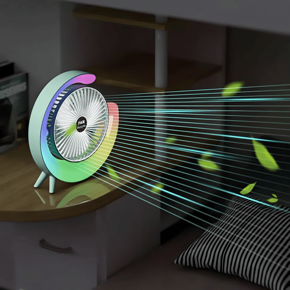 Mini stoni ventilator sa 3 brzine i LED svetlom