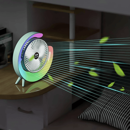 Mini stoni ventilator sa 3 brzine i LED svetlom