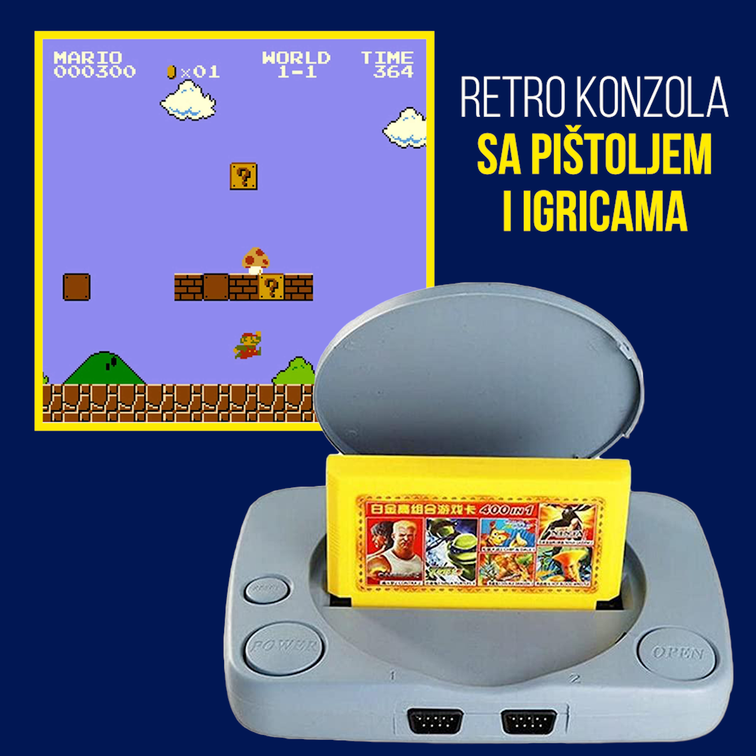 Retro konzola sa igricama (igrice idu uz konzolu)